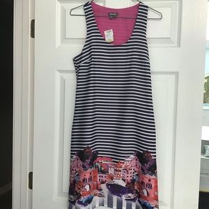 Anthropologie MUSETTE Dress NEW Stripe Seascape Print Sleeveless women’s 2